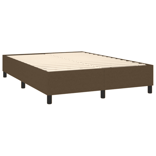 Estrutura de Cama de casal moderno com molas 140x200 cm tecido castanho-escuro