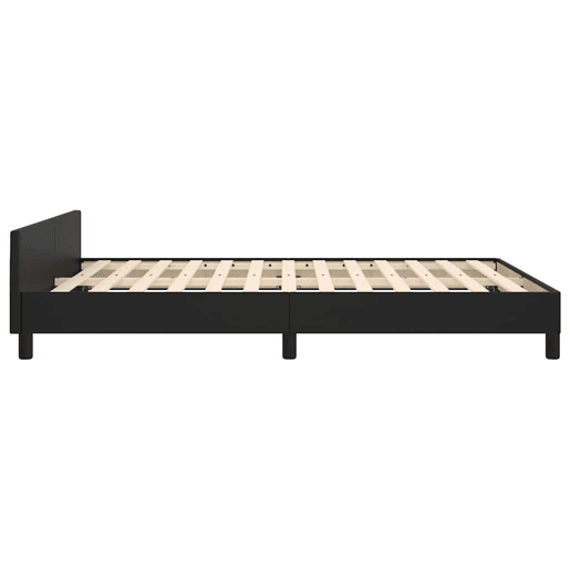 Estrutura Cama de casal para adultos c cabeceira sem colchão 140x200 cm preto