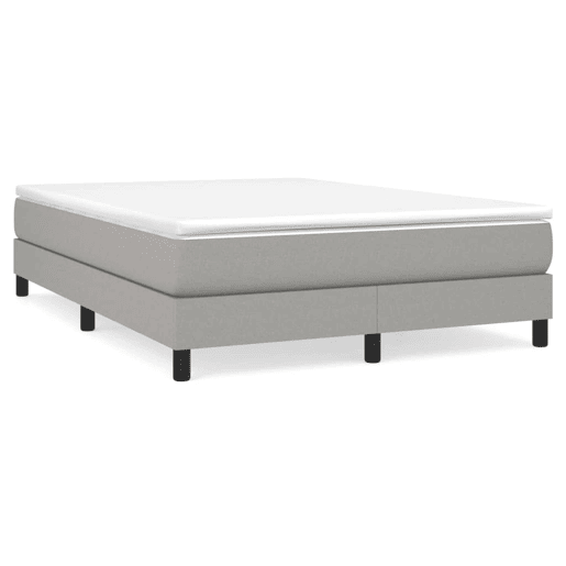 Estrutura de Cama de casal moderno com molas 140x200 cm tecido cinzento-claro