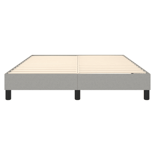 Estrutura de Cama de casal moderno com molas 140x200 cm tecido cinzento-claro