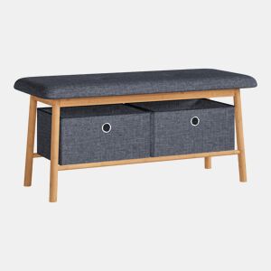 Banco Vad com 2 caixas de arrumação 90x30x45 cm naturalcinzento en.casa