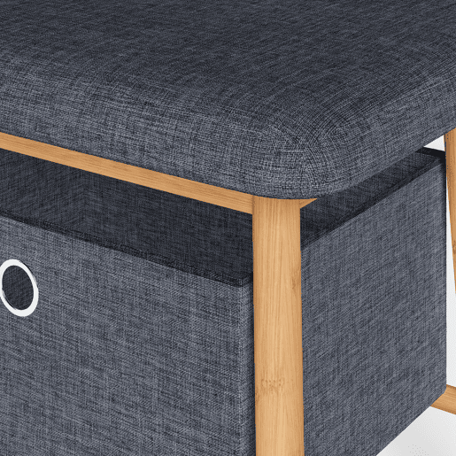 Banco Vad com 2 caixas de arrumação 90x30x45 cm naturalcinzento en.casa