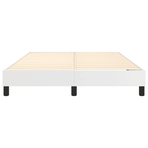 Estrutura de Cama de casal moderno com molas 140x190 cm couro artificial branco