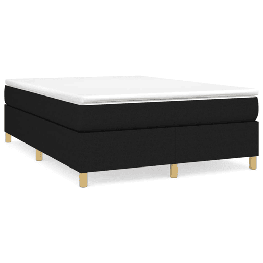 Estrutura de Cama de casal moderno com molas 140x200 cm tecido preto