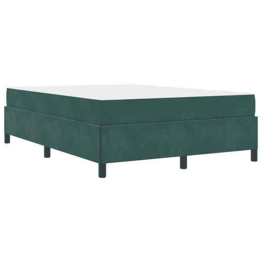 Estrutura da Cama de casal moderno com colchão Verde Escuro 140 x 190 cm tecido
