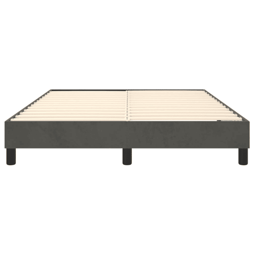 Estrutura de Cama de casal moderno com molas 140x200 cm veludo cinzento-escuro