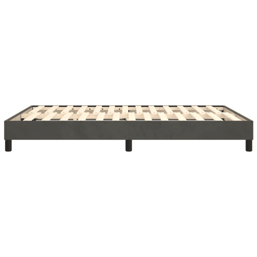Estrutura de Cama de casal moderno com molas 140x200 cm veludo cinzento-escuro