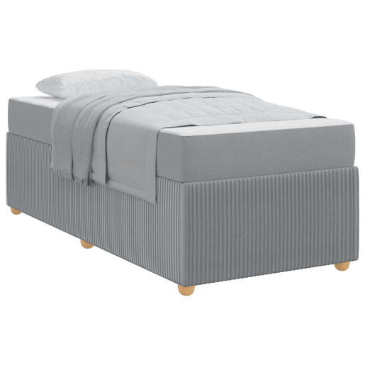 Estrutura de cama de solteiro Design com colchão Cinzento-claro 80 x 200 cm tecido
