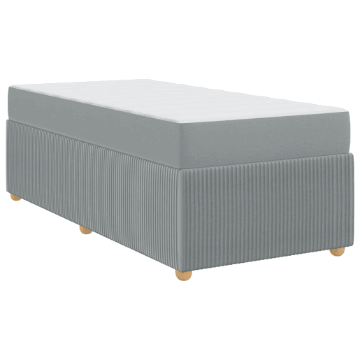 Estrutura de cama de solteiro Design com colchão Cinzento-claro 80 x 200 cm tecido