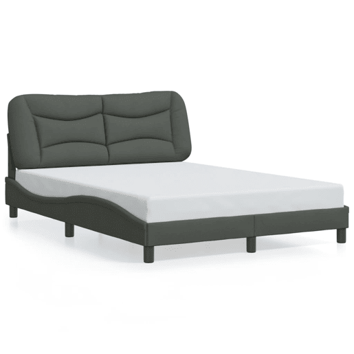 Estrutura de Cama de casal moderno com LED - 140x190 cm tecido