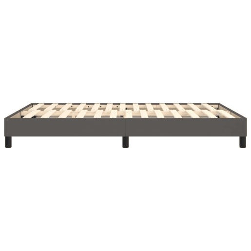 Estrutura de Cama de casal moderno com molas 140x190 cm couro artificial cinzento