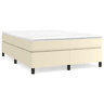 Estrutura de Cama de casal moderno com molas 140x190 cm couro artificial cor creme