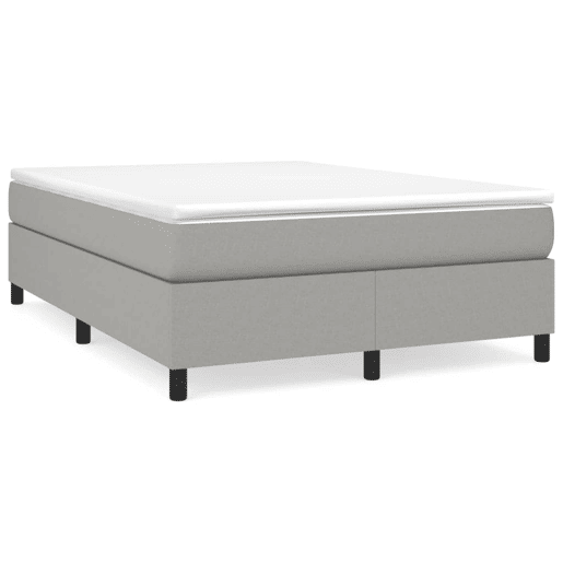 Estrutura de Cama de casal moderno com molas 140x200 cm tecido cinzento-claro
