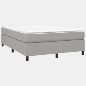 Estrutura de Cama de casal moderno com molas 140x200 cm tecido cinzento-claro