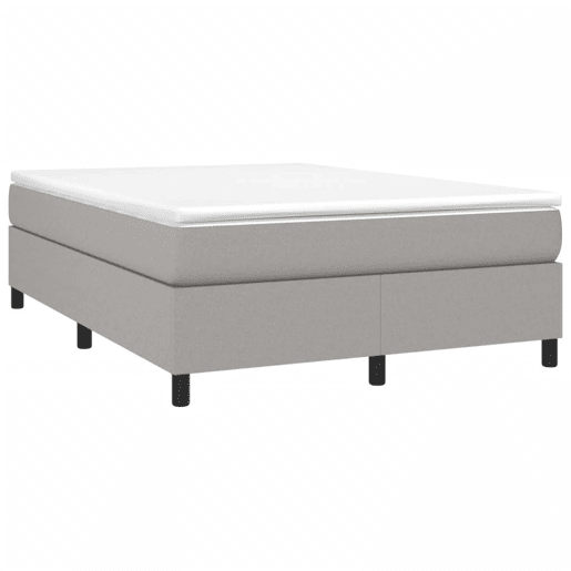 Estrutura de Cama de casal moderno com molas 140x200 cm tecido cinzento-claro
