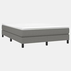 Estrutura de Cama de casal moderno com molas 140x200 cm tecido cinzento-escuro