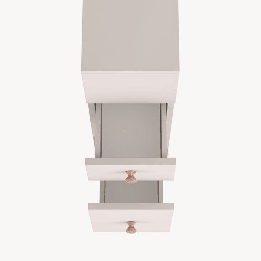Estante Multiuso Nicho Broreynna com rodízios 2 gavetas 66x15x33 cm Areia en.casa
