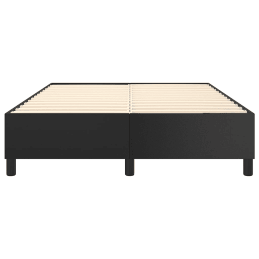 Estrutura de Cama de casal moderno com molas 140x190 cm couro artificial preto