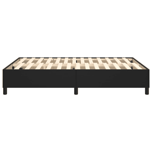 Estrutura de Cama de casal moderno com molas 140x190 cm couro artificial preto