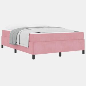 Estrutura da Cama de casal moderno com colchão Rosa 140 x 190 cm tecido
