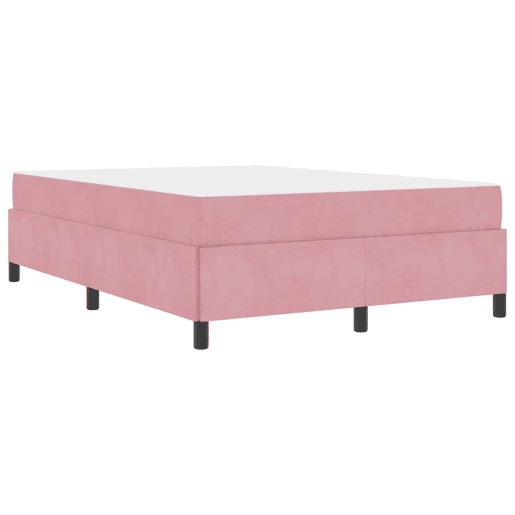 Estrutura da Cama de casal moderno com colchão Rosa 140 x 190 cm tecido