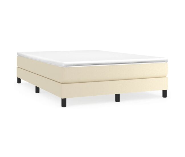 Estructura de cama doble matrimonial - con somier cuero sintético crema 140x200 cm