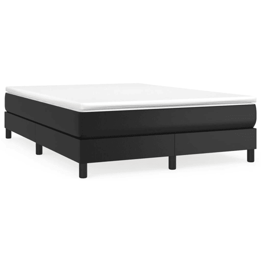 Estrutura de Cama de casal moderno com molas 140x200 cm couro artificial preto