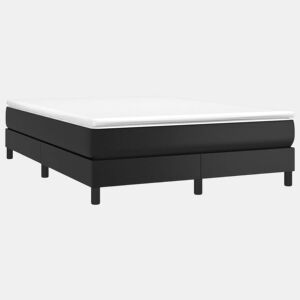Estrutura de Cama de casal moderno com molas 140x200 cm couro artificial preto