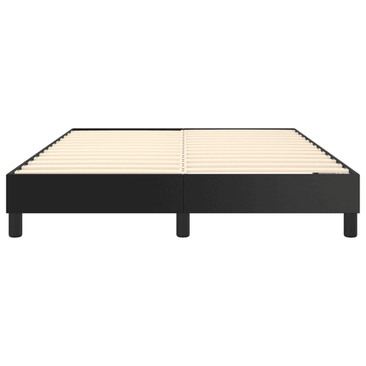 Estrutura de Cama de casal moderno com molas 140x200 cm couro artificial preto