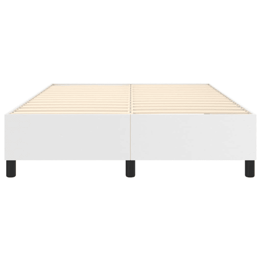 Estrutura de Cama de casal moderno com molas 140x190 cm couro artificial branco