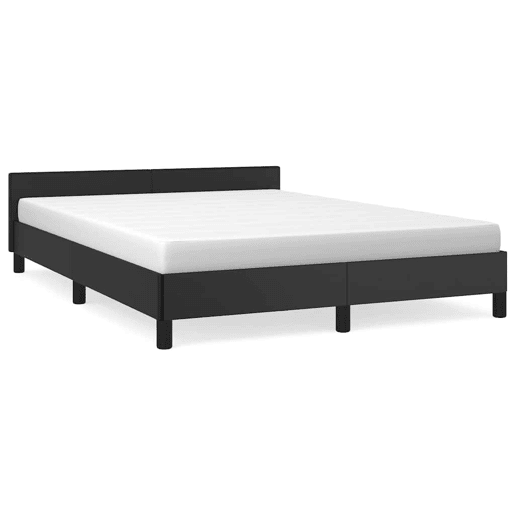 Estrutura Cama de casal para adultos c cabeceira sem colchão 140x190 cm preto