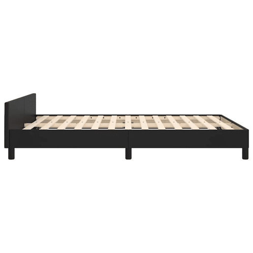 Estrutura Cama de casal para adultos c cabeceira sem colchão 140x190 cm preto