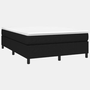 Estrutura de Cama de casal moderno com molas 140x200 cm tecido preto
