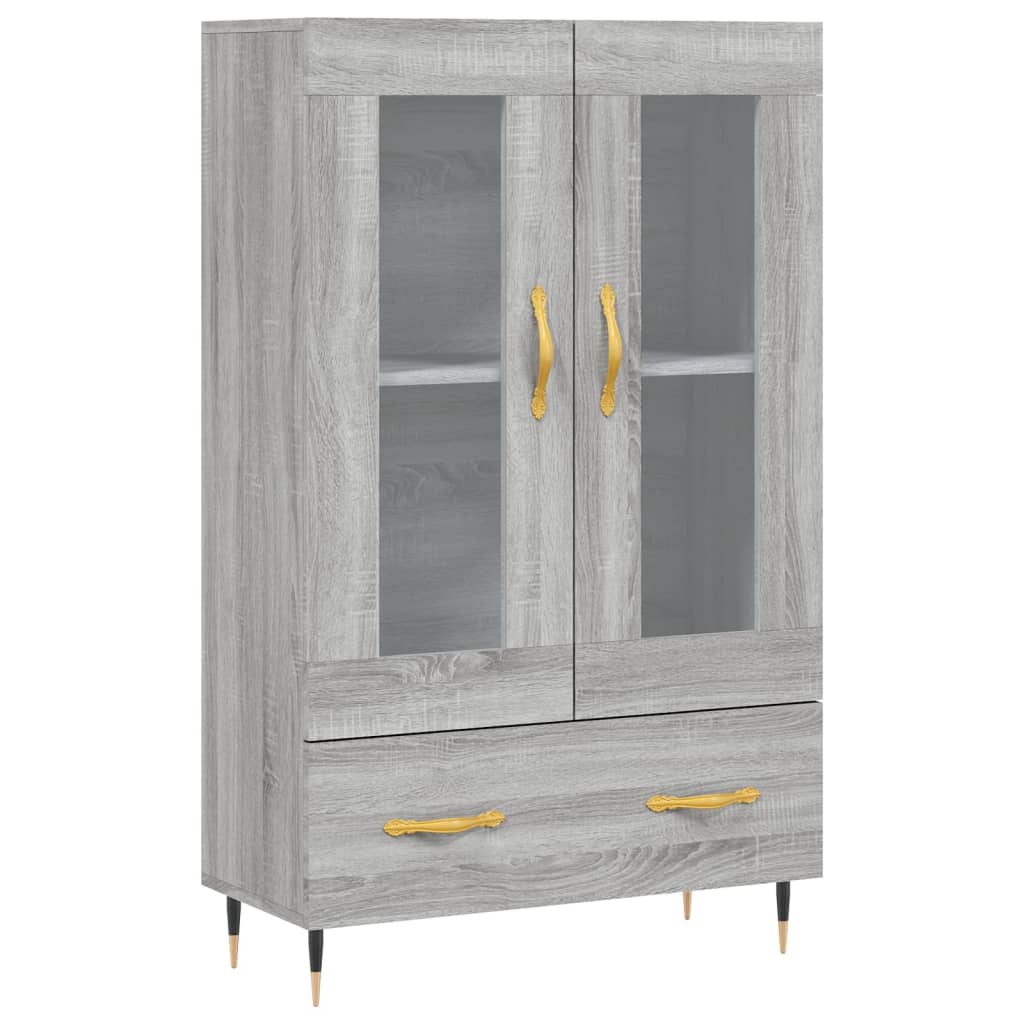 Aparador alto - Mueble de almacenamiento 69 Roble/ Gris