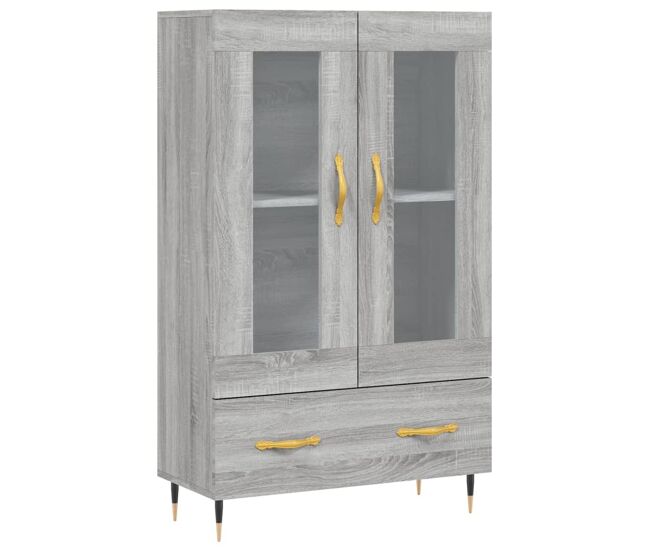 Aparador alto - mueble de almacenamiento madera de ingeniería gris sonoma 69,5x31x115 cm es1309