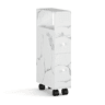 Estante Multiuso Nicho Broreynna com rodízios 2 gavetas 66x15x33 cm Mármore Branco en.casa