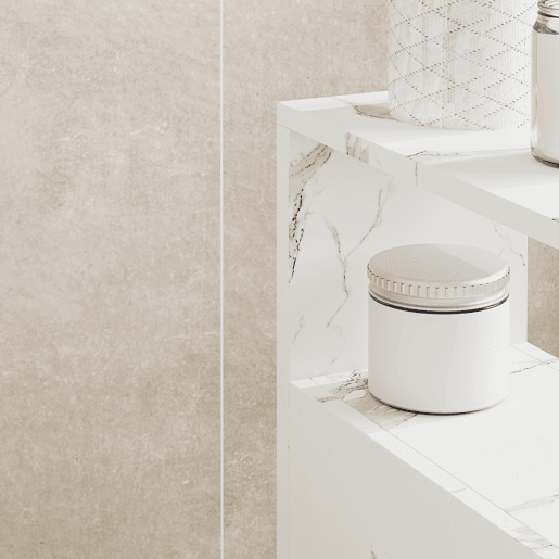 Estante Multiuso Nicho Broreynna com rodízios 2 gavetas 66x15x33 cm Mármore Branco en.casa