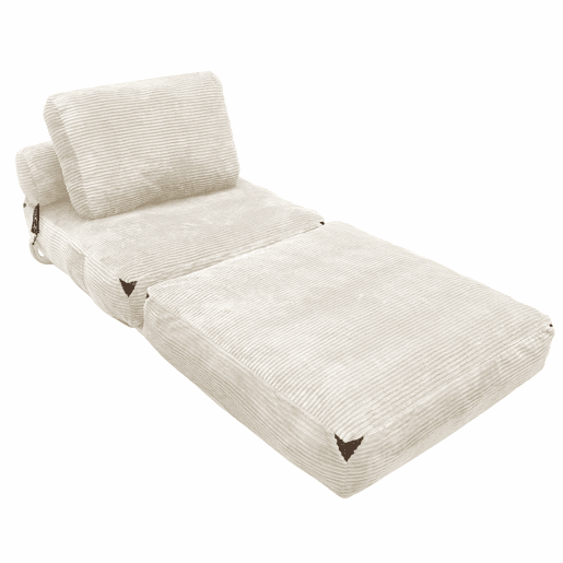 Sofá de sala individual moderno - com arrumação integrada e detalhes elegantes com borlas - cor branca