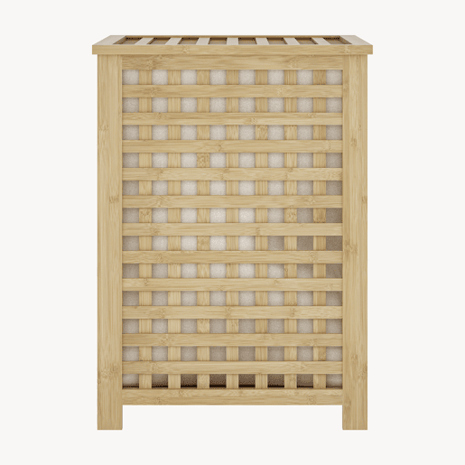 Cesto para roupa suja Jystiand com tampa 79 L bambu Natural en.casa