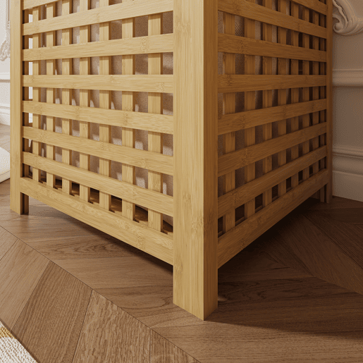 Cesto para roupa suja Jystiand com tampa 79 L bambu Natural en.casa