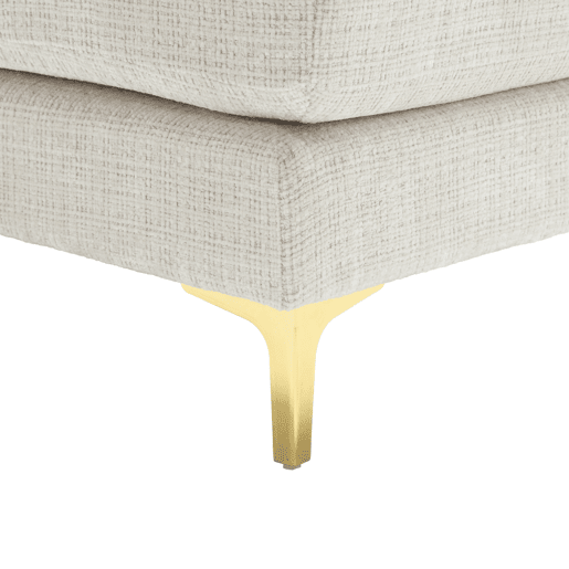 Sofá seccional grande em U - Chenille com chaise longue dupla - Bege