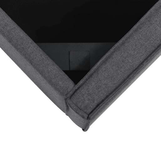 Cama com arrumação estofada 140x200 cm em tecido de algodão - com estrado de ripas - Cinzento