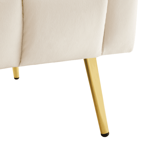 Sofá-cama dobrável moderno de 2 lugares - com função de cama, com pés auxiliares, tecido de veludo - Bege