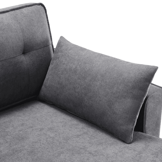 Sofá-cama em forma de U - Com função de cama, com porta-copos, arrumação, adequado para famílias - Cinza