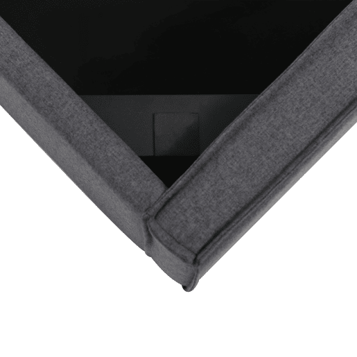 Cama contentora estofada 90x200 cm em tecido de algodão - com estrado de molas - Cinzento