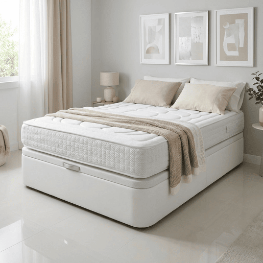 Colchão de molas ensacadas com espuma viscoelástica : 27cm : Efeito relax 7 zonas de conforto : Elevada firmeza