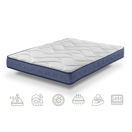 Colchão de Látex Gel Plus - Efeito Relax 13 zonas de conforto Altura 20 cm | Sanitized® Certified Colchão de Látex Gel Plus - Efeito Relax 13 zonas de conforto Altura 20 cm | Sanitized® Certified