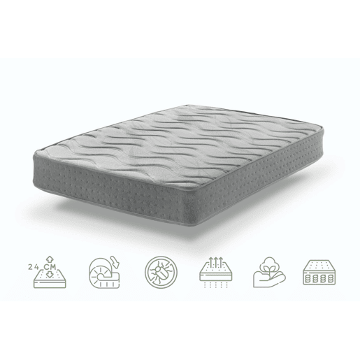 Colchão de molas ensacadas ViscoGel-Grafeno Plus | 25 cm| conforto e reforço lombar| Sanitized® Certified Colchão de molas ensacadas ViscoGel-Grafeno Plus | 25 cm| conforto e reforço lombar| Sanitized® Certified