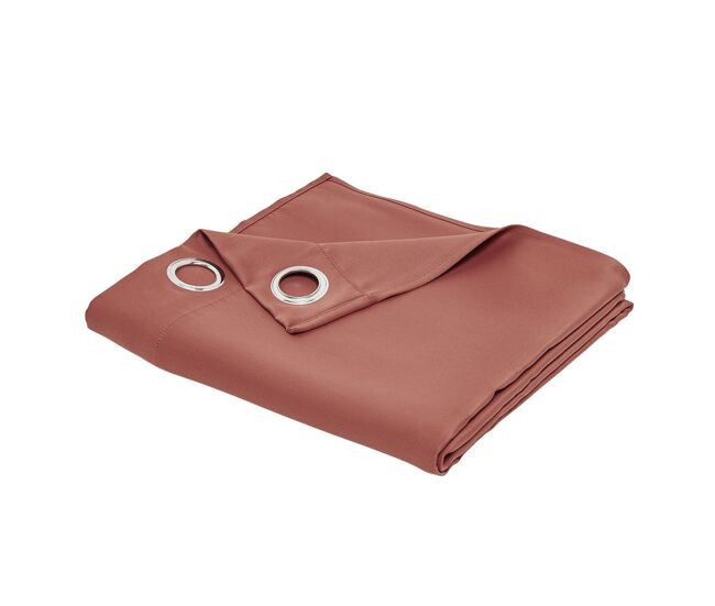 Cortina confeccionada termo protectora, 100% poliéster. terracota
