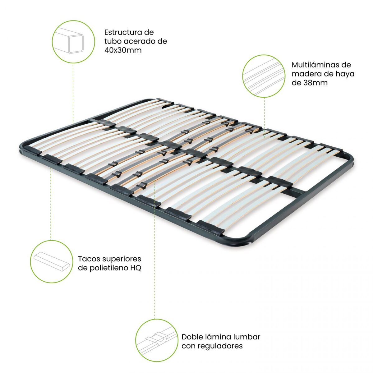 Somier láminas rx diamond 135x190 cm